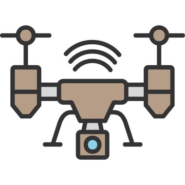 Drone simgesi vektör illüstrasyon tasarımı