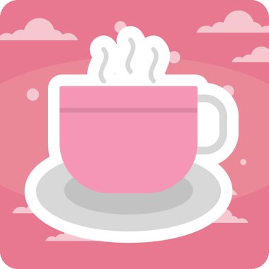 Kahve. Web simgesi basit illüstrasyon 