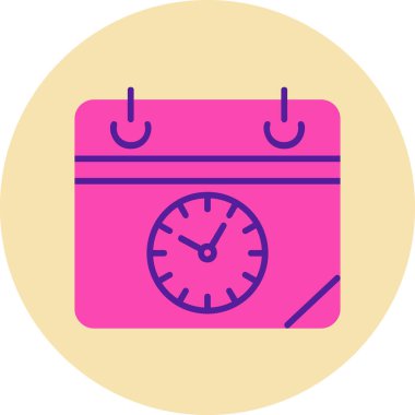 Zamanlama simgesi, vektör illüstrasyonu