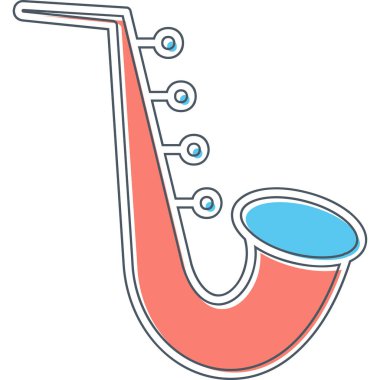 Saksafon. Web simgesi basit tasarım 
