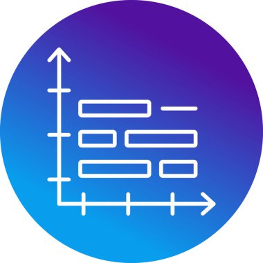 Gantt Grafik Ağ simgesi, vektör illüstrasyonu