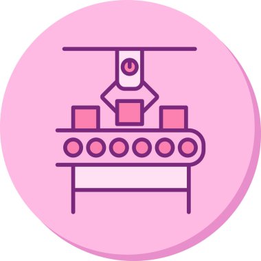 Üretim süreci simgesi, vektör illüstrasyonu basit tasarım