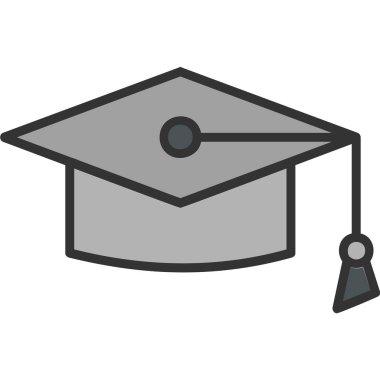 Mortarboard web simgesi basit illüstrasyon