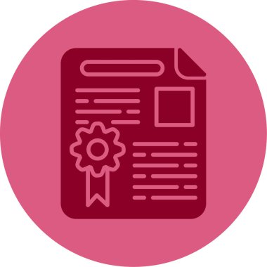 Lisans sertifikası simgesi, vektör illüstrasyonu basit tasarım