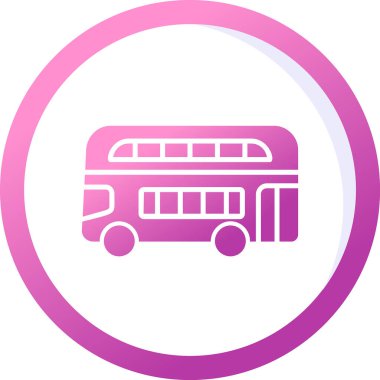 Çift katlı otobüs. Web simgesi basit illüstrasyon