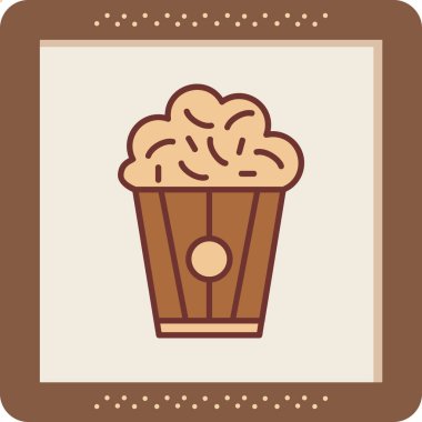 Patlamış mısır. Web simgesi basit illüstrasyon                                  