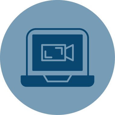 Video Sohbet simgesi, düz tasarım