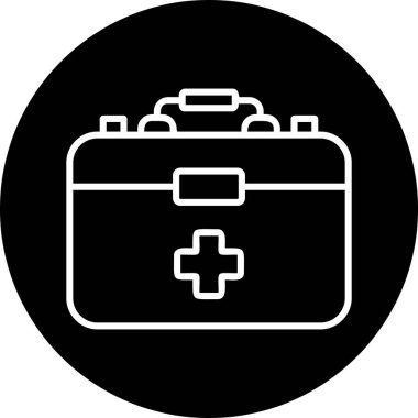 İlk Yardım Kit web simgesi, vektör illüstrasyonu 