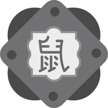 Çin Zodiac fare sembolü, vektör illüstrasyonu