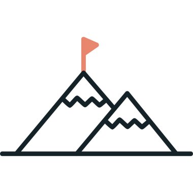 Başarı Dağı simgesinin vektör illüstrasyonu 