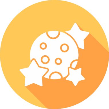 Yıldız simgesine sahip gezegen, vektör çizimi basit tasarım