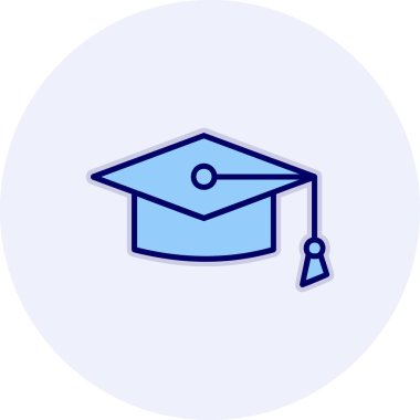Mortarboard web simgesi basit illüstrasyon