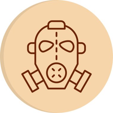 Gaz Maskesi ağ simgesi, vektör illüstrasyonu 