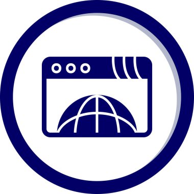 tarayıcı web simgesi, vektör illüstrasyonu