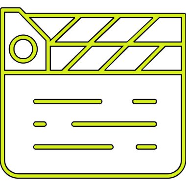 Alkış tahtası simgesi. Film yapma işareti, vektör illüstrasyonu