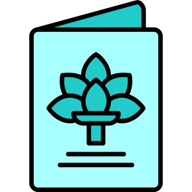 Tebrik kartı simgesi vektör illüstrasyonu