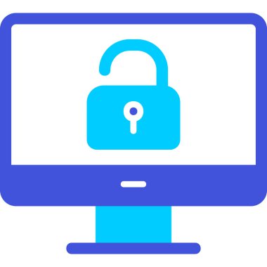 Güvenli olmayan bilgisayar vektör simgesi modern basit illüstrasyon