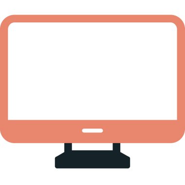 Bilgisayar monitörü. Web simgesi basit illüstrasyon 