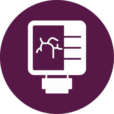 Koroner Anjiyogram simgesinin vektör çizimi      