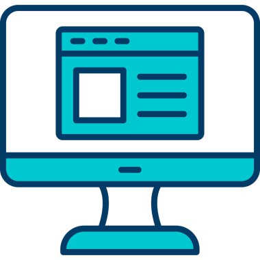 Web sitesi işareti, vektör illüstrasyonlu blog simgesi, bilgisayar ekranı