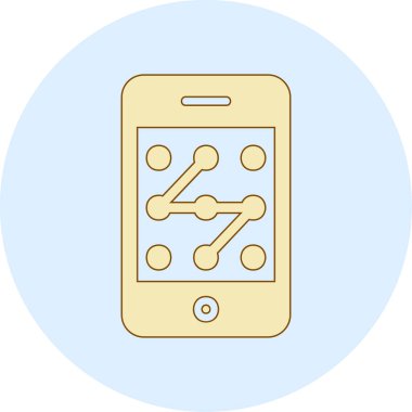 Mobil Desen Kilit simgesi, vektör illüstrasyonu