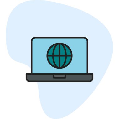 dizüstü bilgisayar simgesi, vektör illüstrasyonu basit tasarım