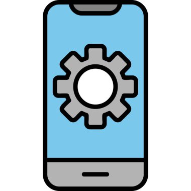 akıllı telefon ayarlama web simgesi vektör çizimi 