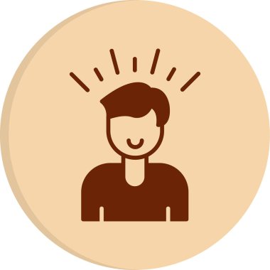 Kendine güvenen adam. Web simgesi basit illüstrasyon