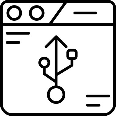 usb merkez simgesi, vektör illüstrasyonu basit tasarım