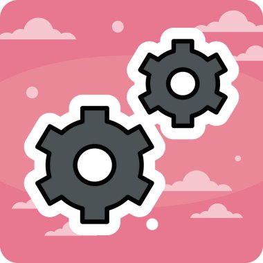 Vitesli ayar simgesi, vektör illüstrasyonu basit tasarım