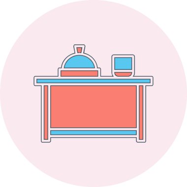 Mutfak ikonu. yemek illüstrasyonu 