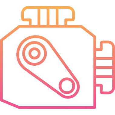 Araba Motoru Web simgesi, vektör illüstrasyonu