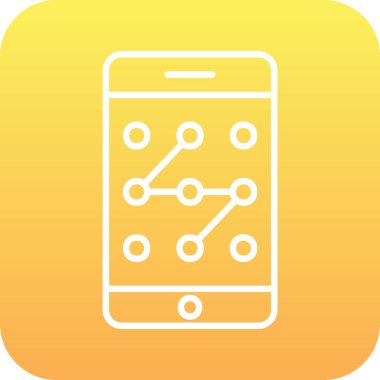 Mobil Desen Kilit simgesi, vektör illüstrasyonu