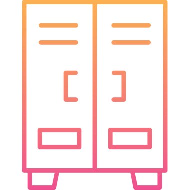 Dolap. Web simgesi basit illüstrasyon  