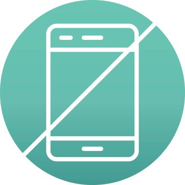 Cep telefonu yasak işareti. Web simgesi basit tasarım