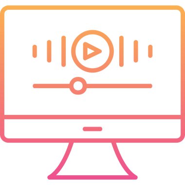 Müzik Video simgesinin vektör illüstrasyonu