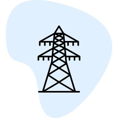elektrik kulesi simgesi, vektör illüstrasyonu