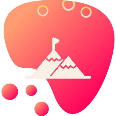 Başarı Dağı simgesinin vektör illüstrasyonu 