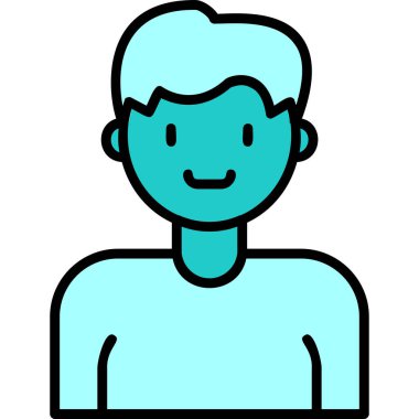 İnsan avatar web simgesi basit illüstrasyon 