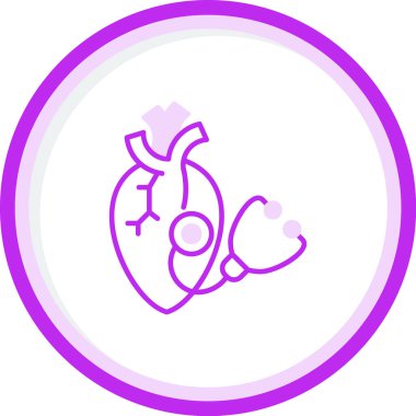 Kalp ve steteskopun vektör çizimi