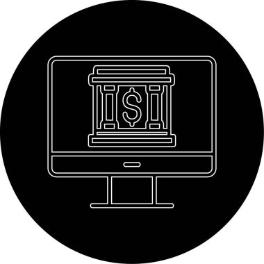 Çevrimiçi bankacılık simgesi vektör illüstrasyon grafik tasarımı