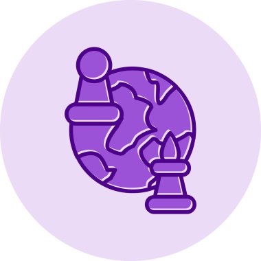 Jeopolitik ağ simgesi, vektör illüstrasyonu