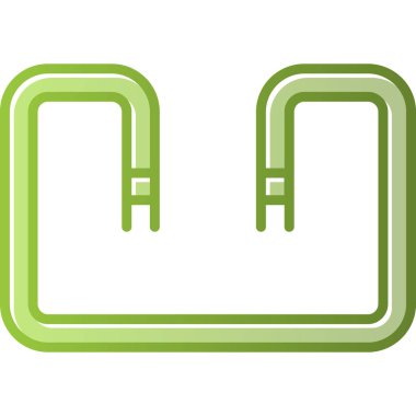 U Bükme ağ simgesi, vektör illüstrasyonu