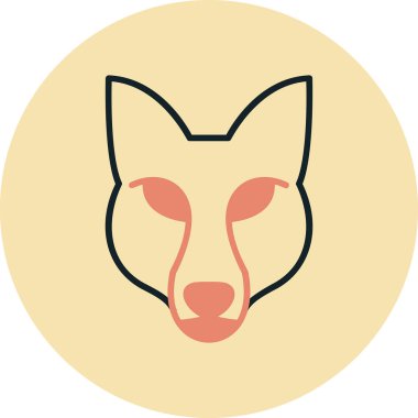 Fox baş simgesi vektör illüstrasyonu