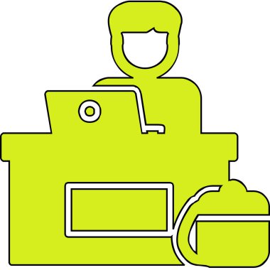ofis çalışanı simgesi vektör illüstrasyon