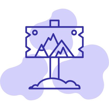 dağlar İmza kutusu vektör illüstrasyonuName