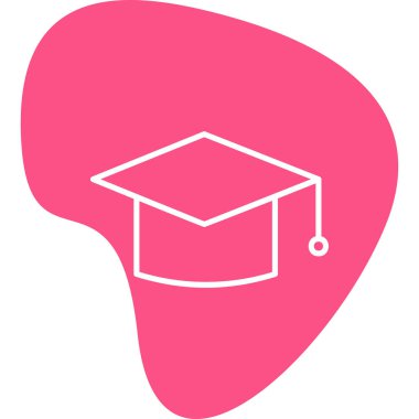 mezuniyet şapkası, web simgesi basit illüstrasyon