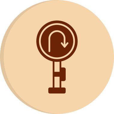 U Dönüş simgesi vektör illüstrasyonu         