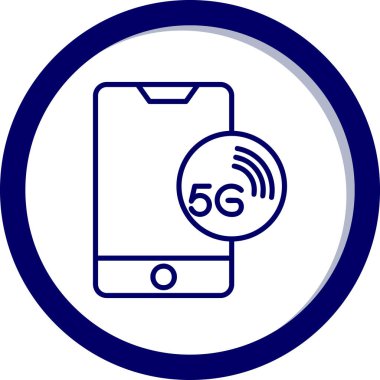 Smartphone 'da 5G Ağı. Renkli Vektör Simgesi