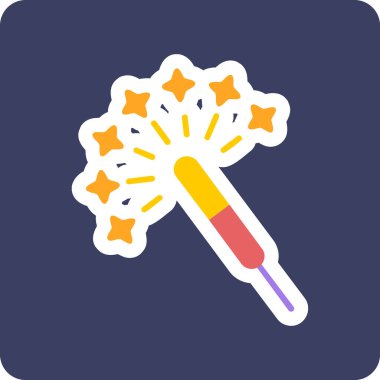 Havai fişek. Web simgesi basit illüstrasyon                           